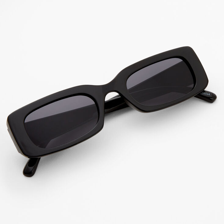 Rectangular Retro Sunglasses - Black