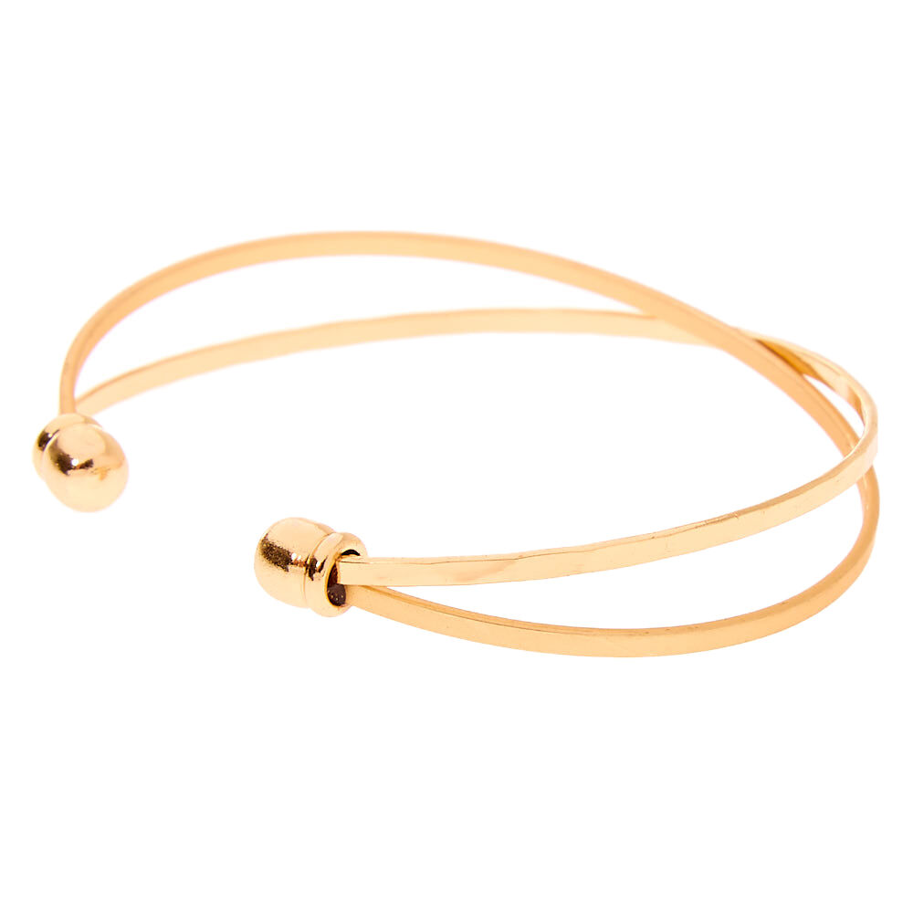 Gold Criss Cross Cuff Bracelet,