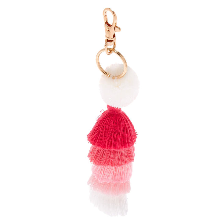 Claire's Porte-clés à pompons roses dégradé