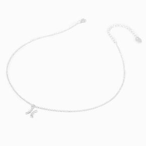 Silver Crystal Zodiac Symbol Pendant Necklace - Pisces,