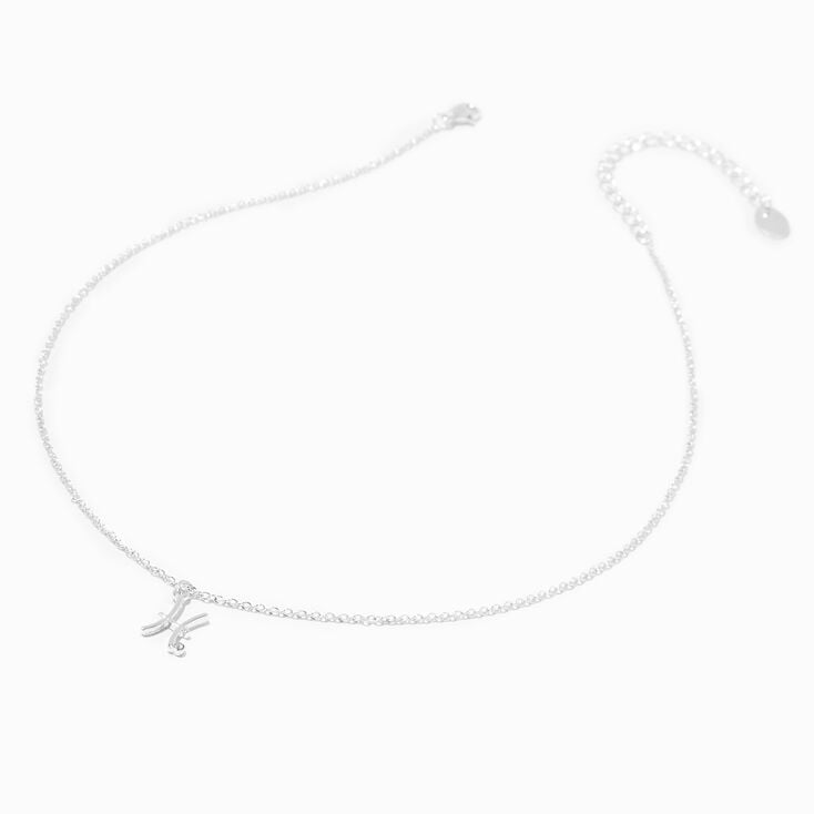 Silver-tone Crystal Zodiac Symbol Pendant Necklace - Pisces,