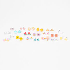 Pastel Rainbow Mixed Stud Earrings -20 Pack,