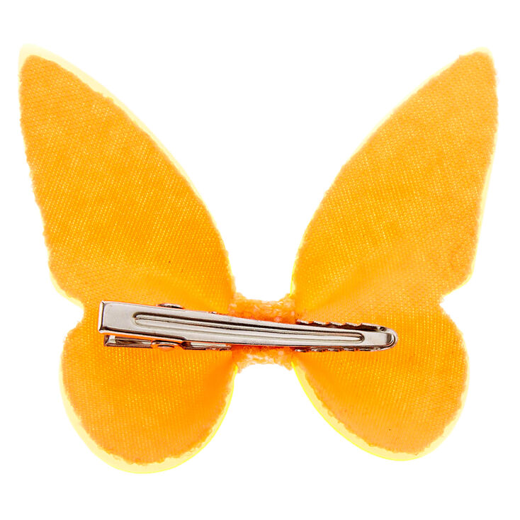 Barrette &agrave; cheveux papillon fluo - Orange,