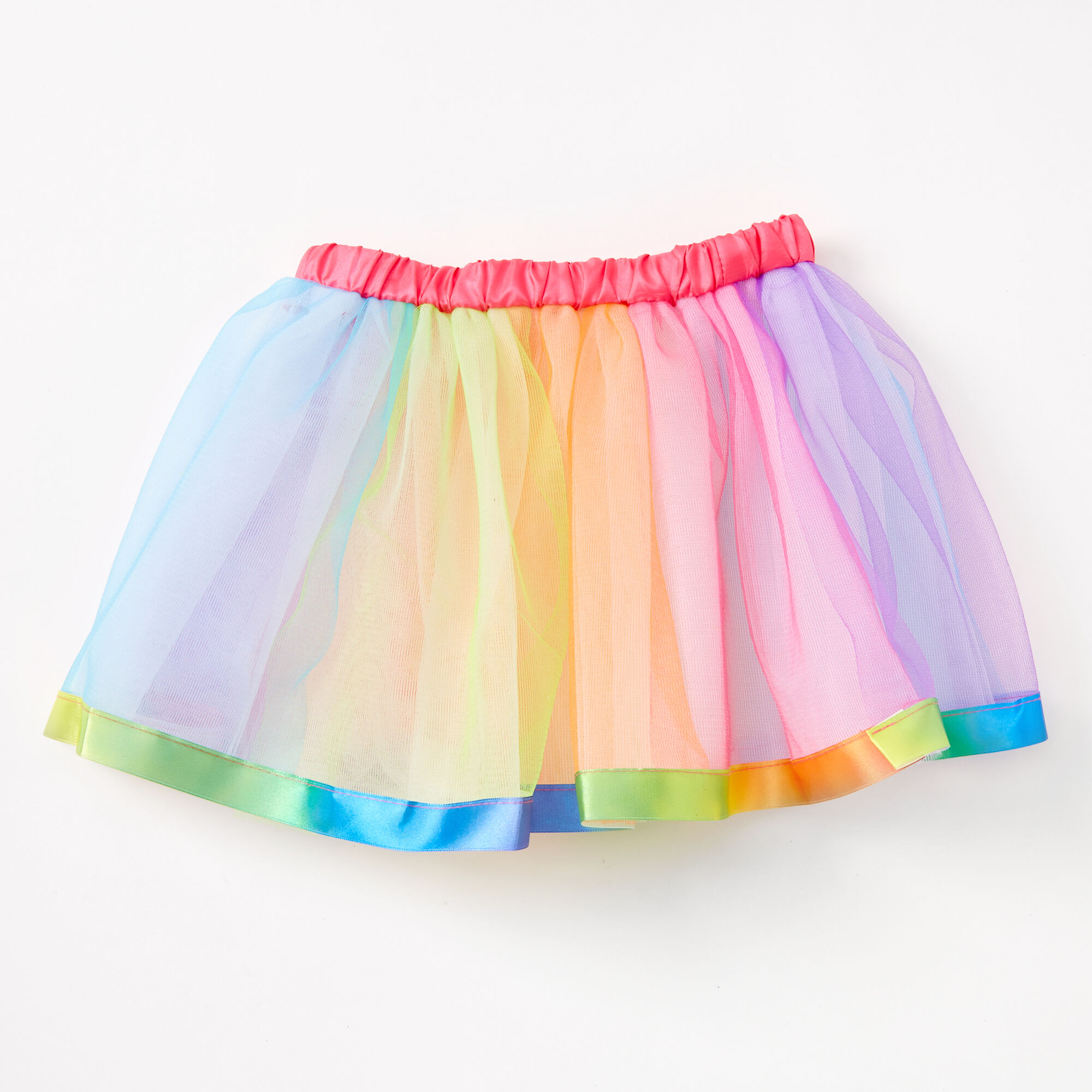Claire's Tutu en tulle avec bordure satinée - Arc-en-ciel