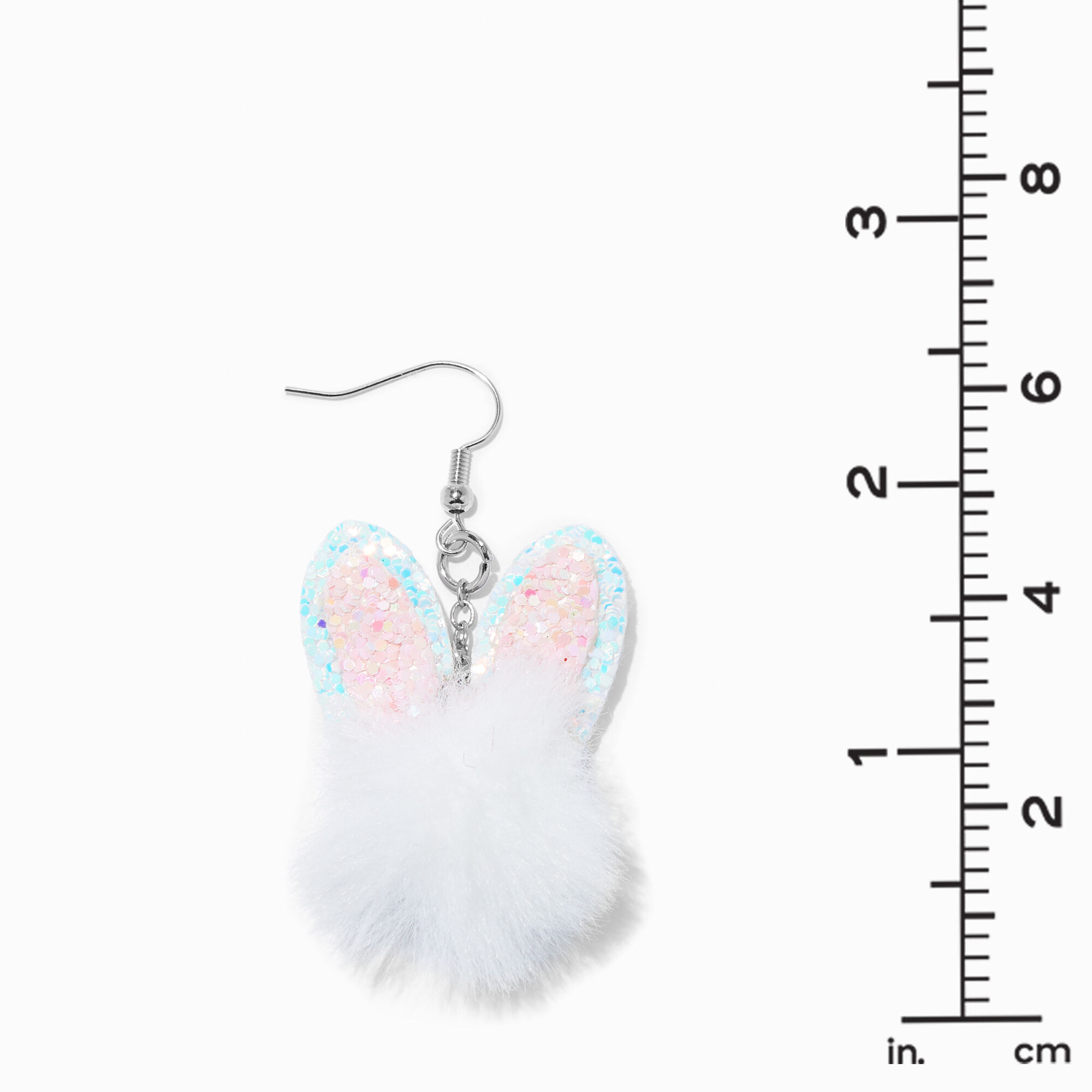 Easter Bunny Pom Pom 2" Drop Earrings,