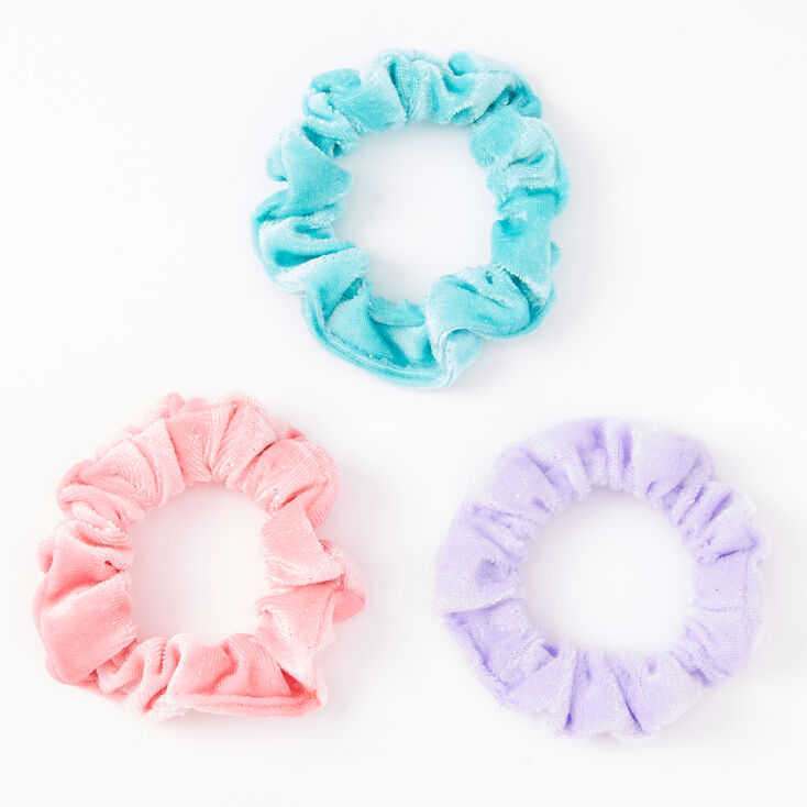 Claire&#39;s Club Small Velvet Pastel Hair Scrunchies - 3 Pack,