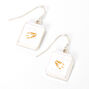 Silver 1&quot; Almond Milk Drop Earrings,