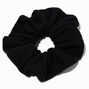 Ribbed Black Hair Scrunchie,