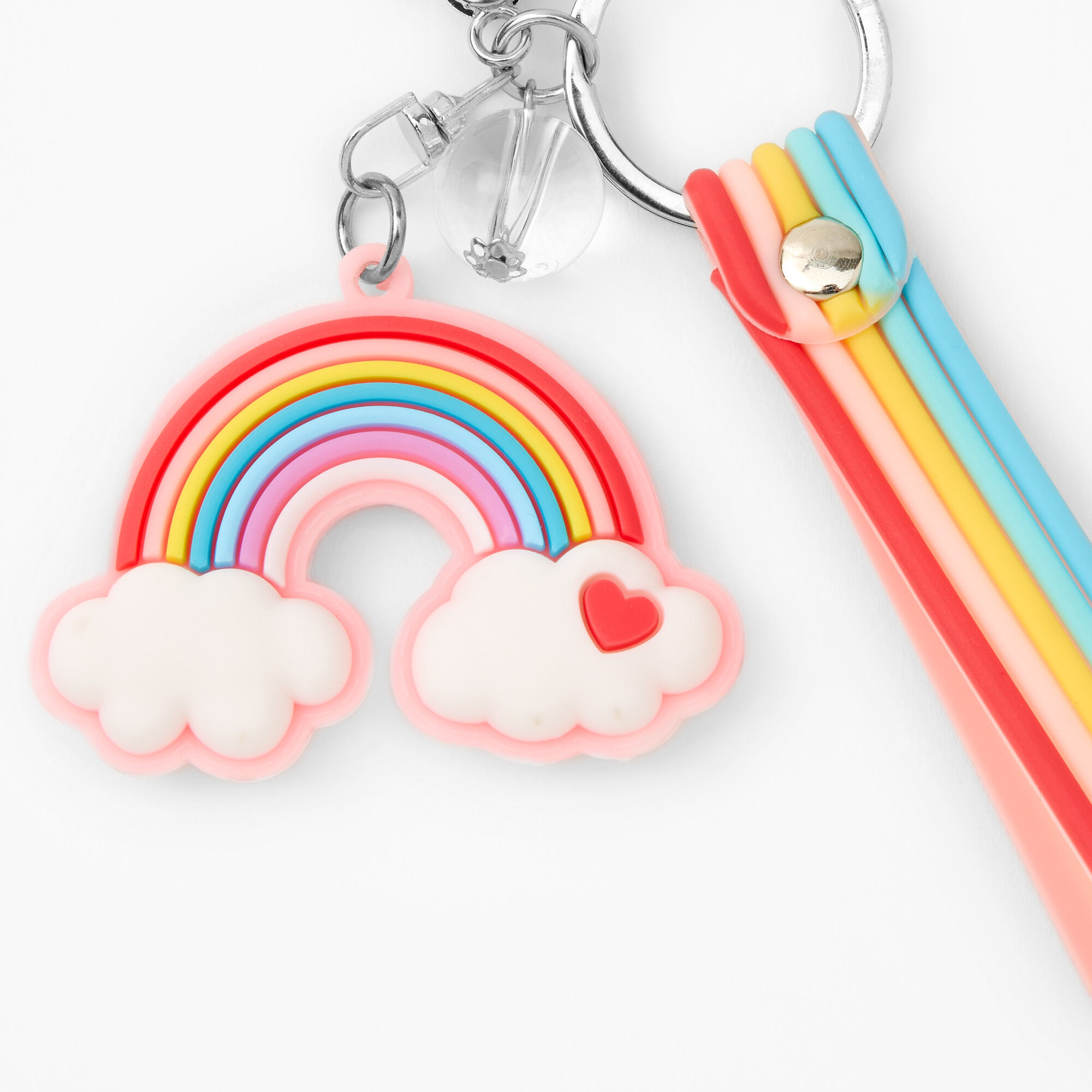 Silicone Pastel Rainbow Keyring,