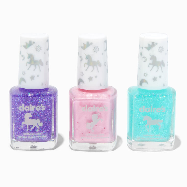 Unicorn Glitter Scented Nail Polish Set - 3 Pack,