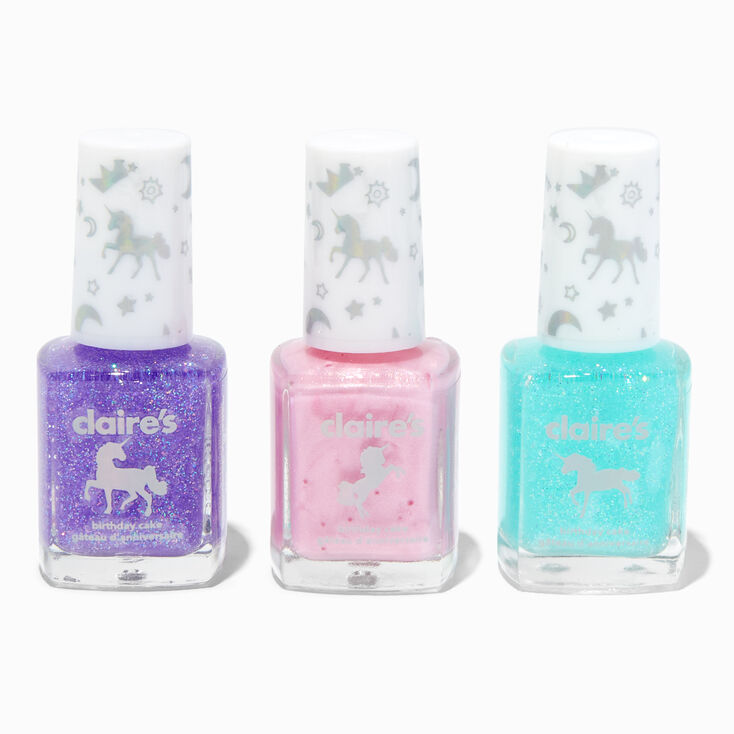 Unicorn Glitter Scented Nail Polish Set - 3 Pack,
