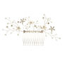 Pearl &amp; Crystal Flower Large Hair Comb,