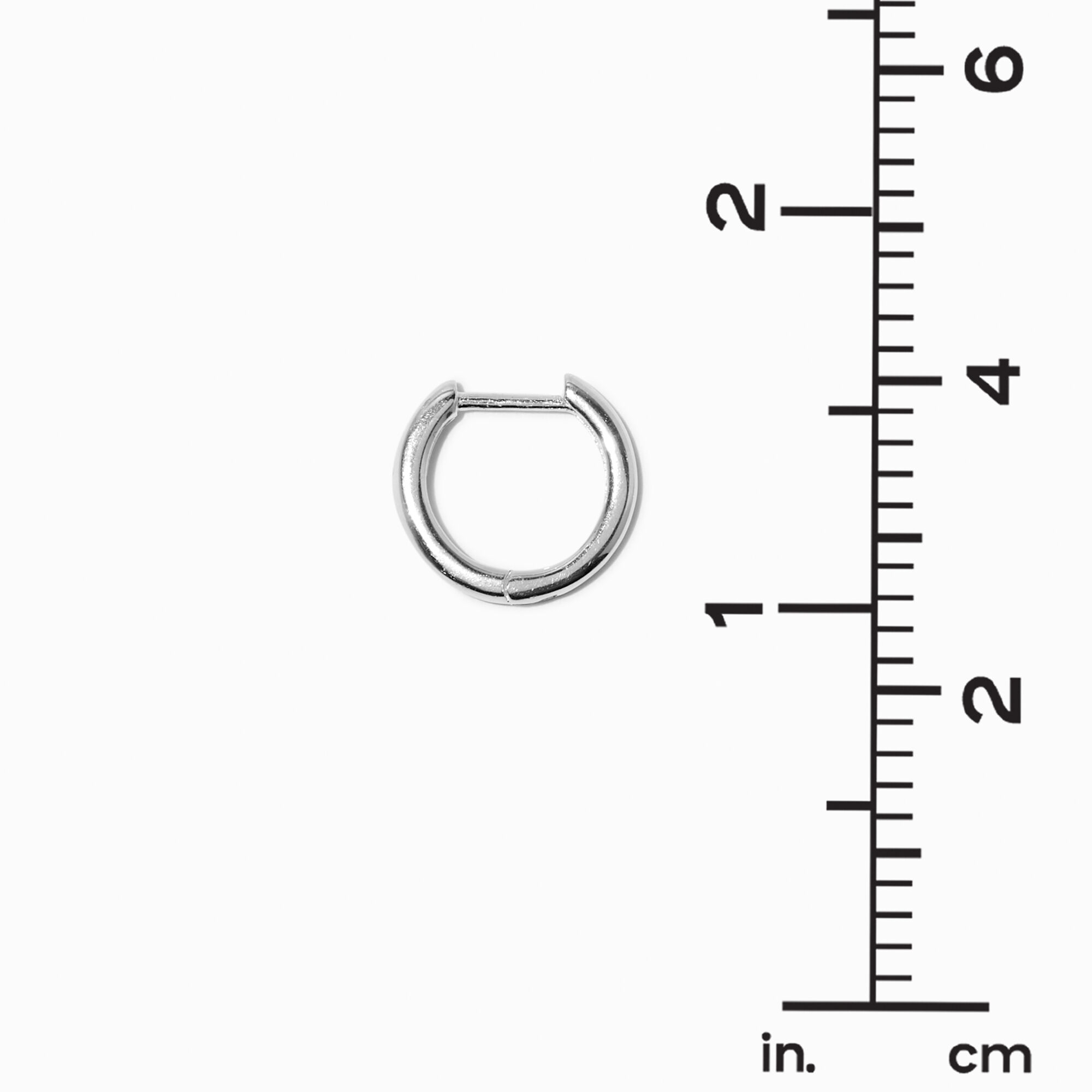 C LUXE by Claire's Sterling Silver 12MM & 14MM Clicker Hoop Earrings - 2 Pack,