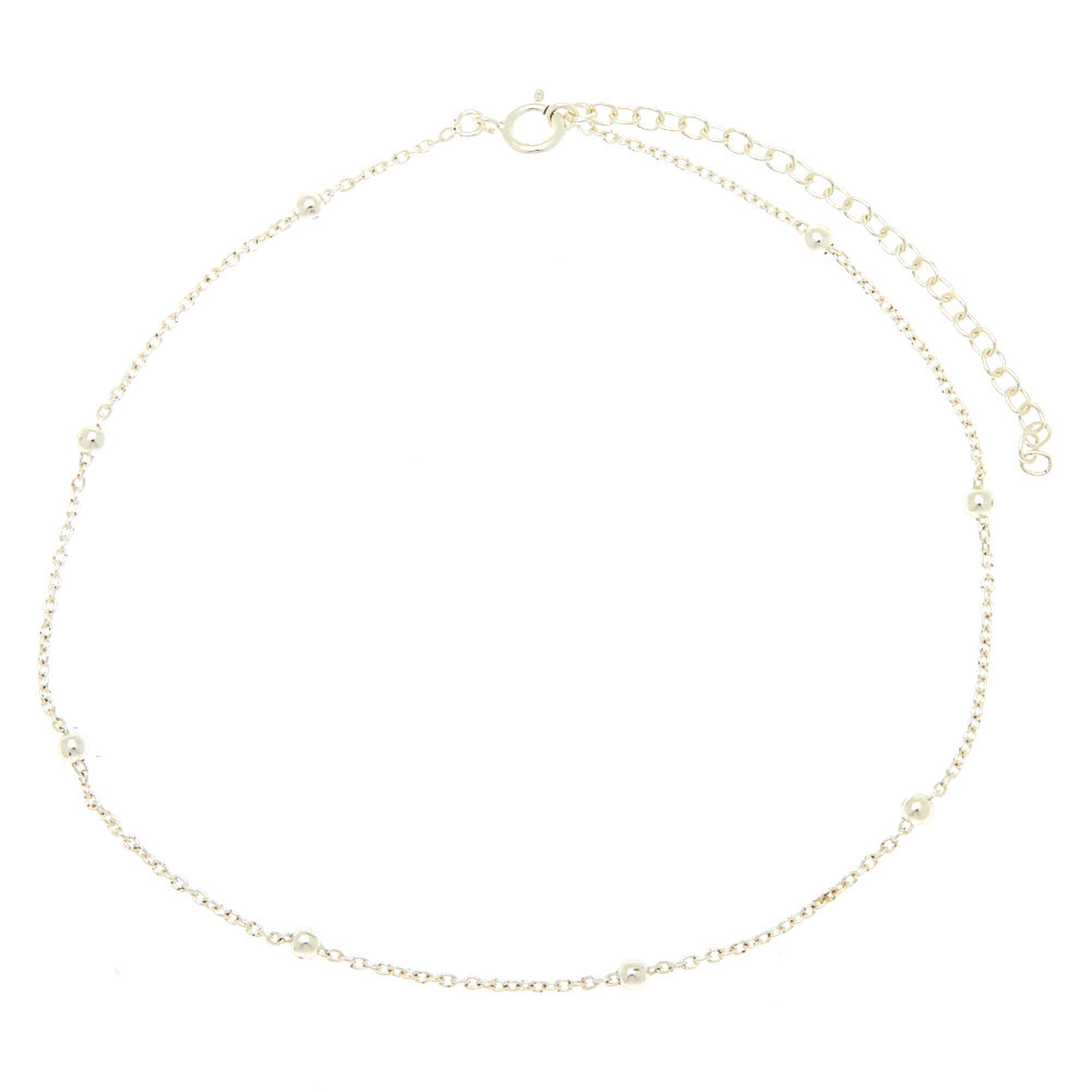 Sterling Silver Beaded Anklet