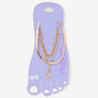 Gold Snake Charm Anklets - 3 Pack,