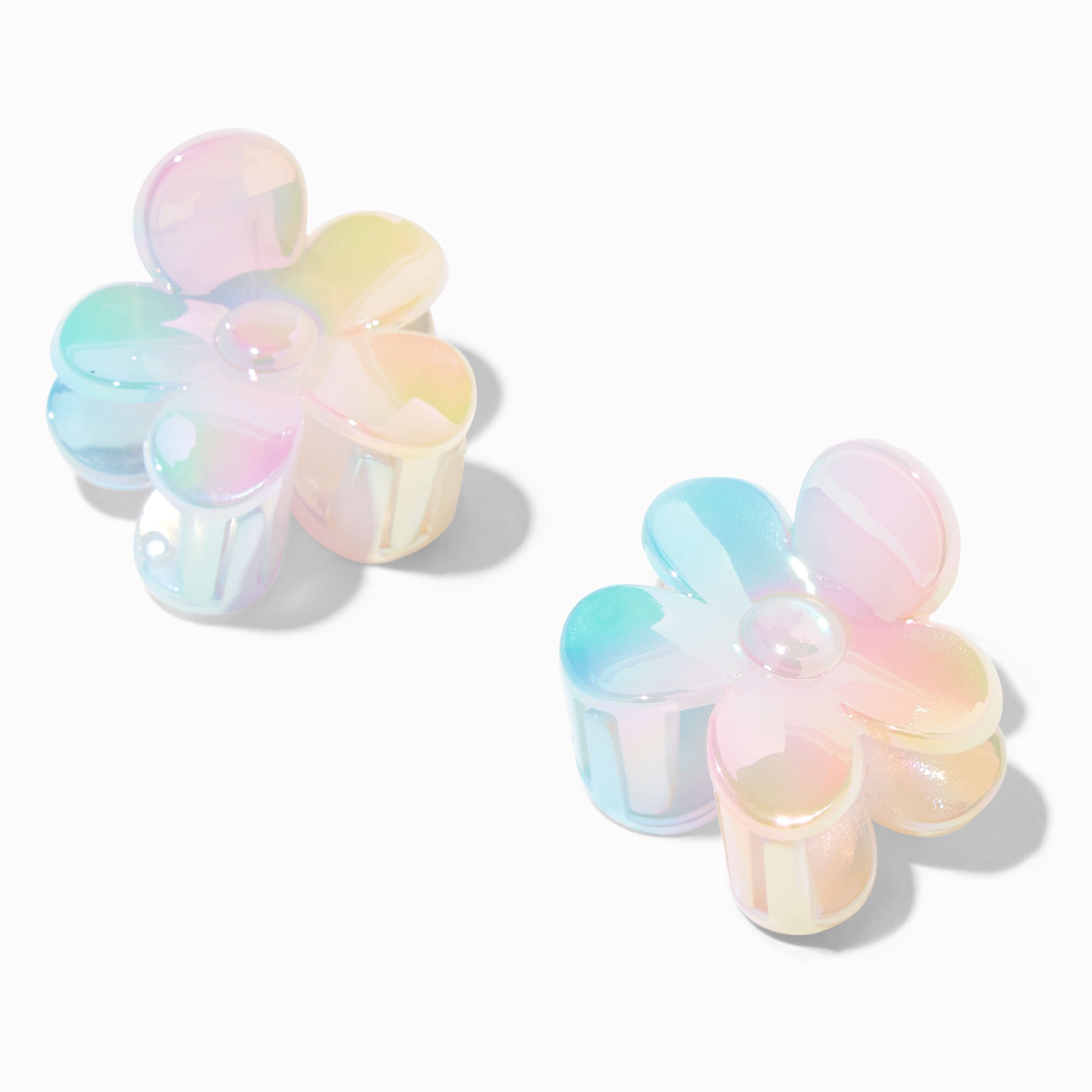 View Claires Pastel Iridescent Flower Hair Claws 2 Pack information