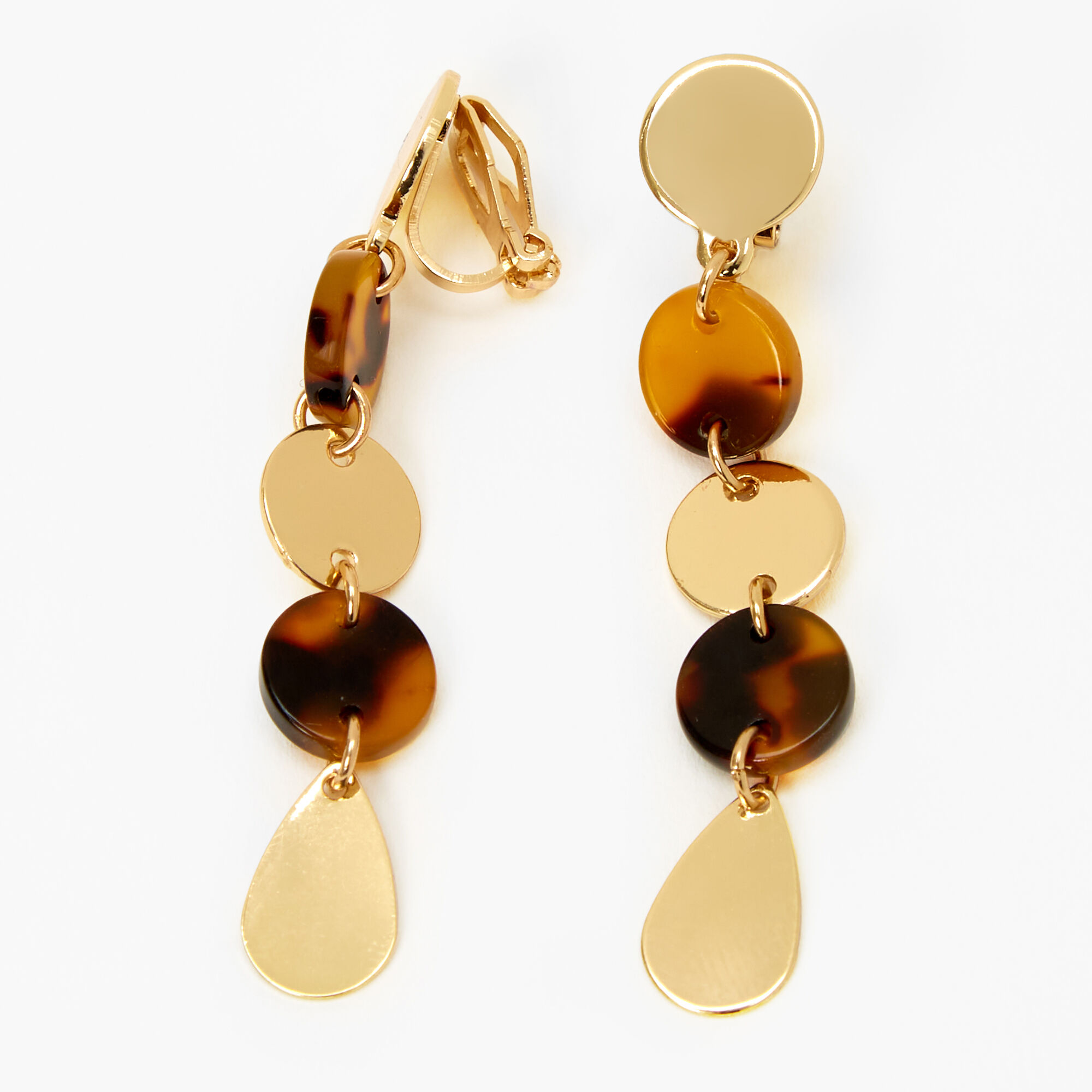 Tortoise shell clip on earrings outlet