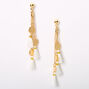 Gold 2.5&quot; Disc Tassel Drop Earrings - White,