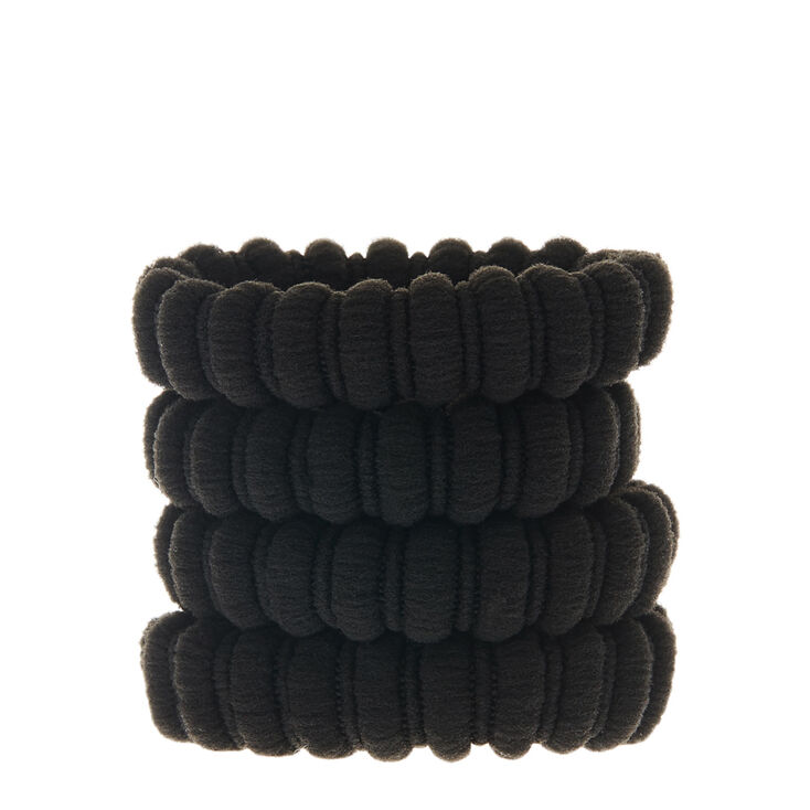 Claire's Lot de 4 paquets de grands élastiques à cheveux noirs