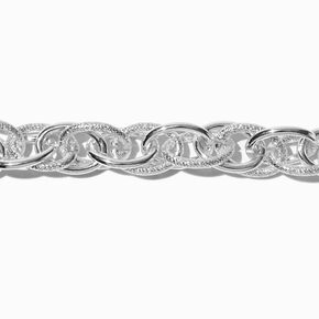 Silver-tone Textured Chain Link Extended Length Bracelet ,