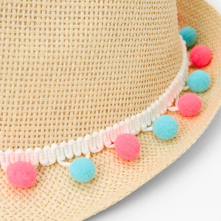 Claire&#39;s Club Pom Pom Fedora Hat - Brown,