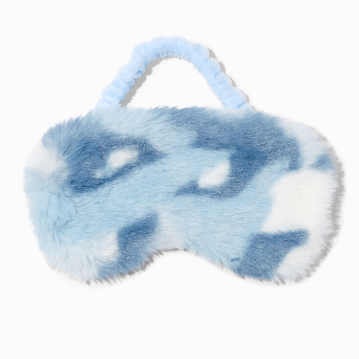 Blue Multicolored Furry Sleeping Mask,