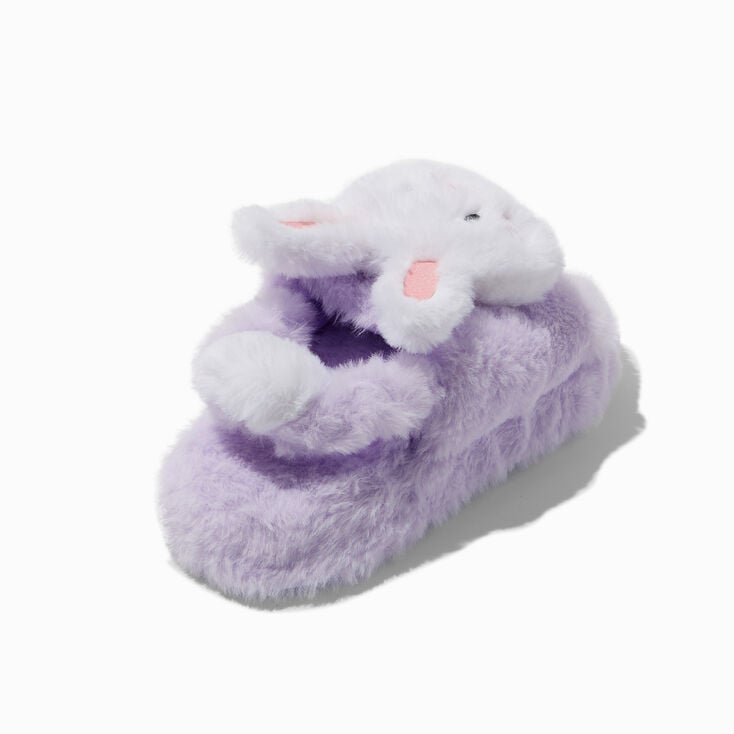 Easter Bunny Furry Slide Slippers - S/M,