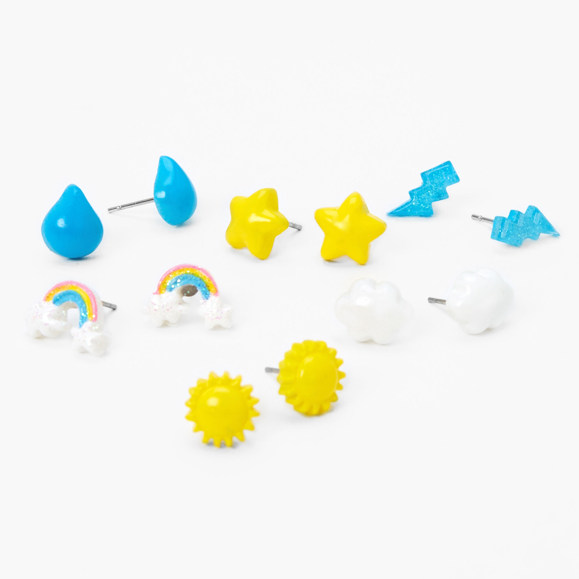 Weather Report Assorted Stud Earrings - 6 Pack,