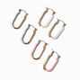 Gold-tone Squoval Hoop Colored Enamel Earring Stackables Set - 3 Pack,