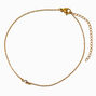 Gold-tone Stainless Steel Single Crystal Chain Anklet,