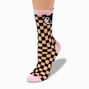Yin Yang Checkerboard Sheer Crew Socks,