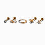 Boucles d&#39;oreilles pour piercing de cartilage non filet&eacute;es anneaux et clous 1,0&nbsp;mm zircon cubique acier inoxydable en m&eacute;taux mixtes - Lot de 5,