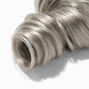 &Eacute;lastique &agrave; cheveux synth&eacute;tiques boucl&eacute;s extra large couleur argent&eacute;e,