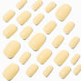 Glossy Butter Yellow Squoval Vegan Faux Nail Set - 24 Pack,