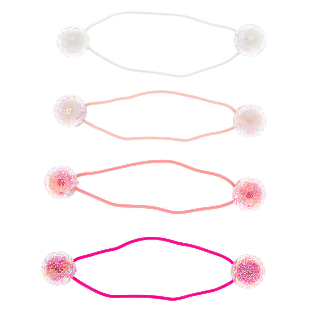 Claire's Club Glitter Ball Hair Bobbles - 4 Pack,