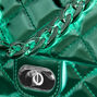 Quilted Pink Chrome Crossbody Bag,