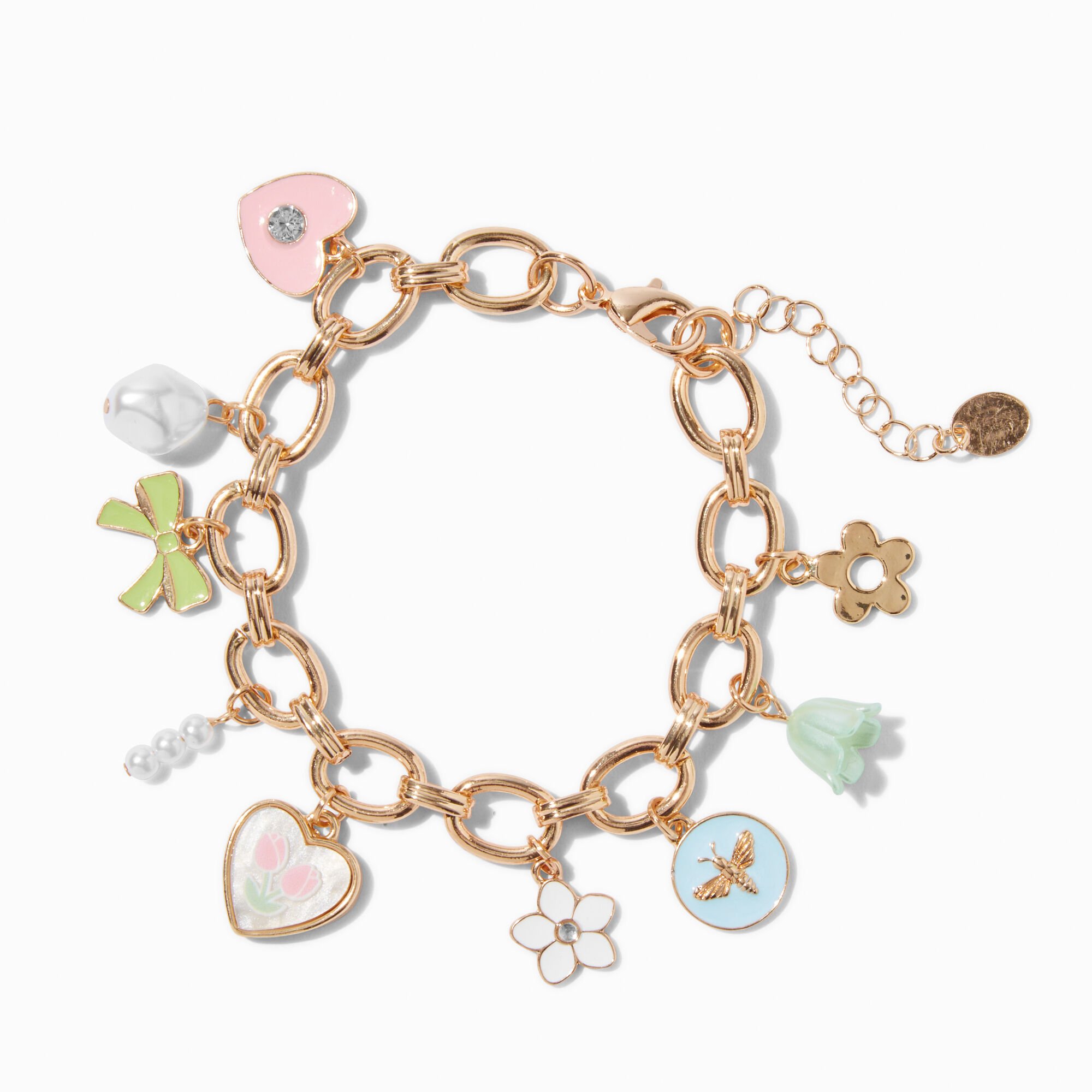 Gold-tone Spring Charm Bracelet,