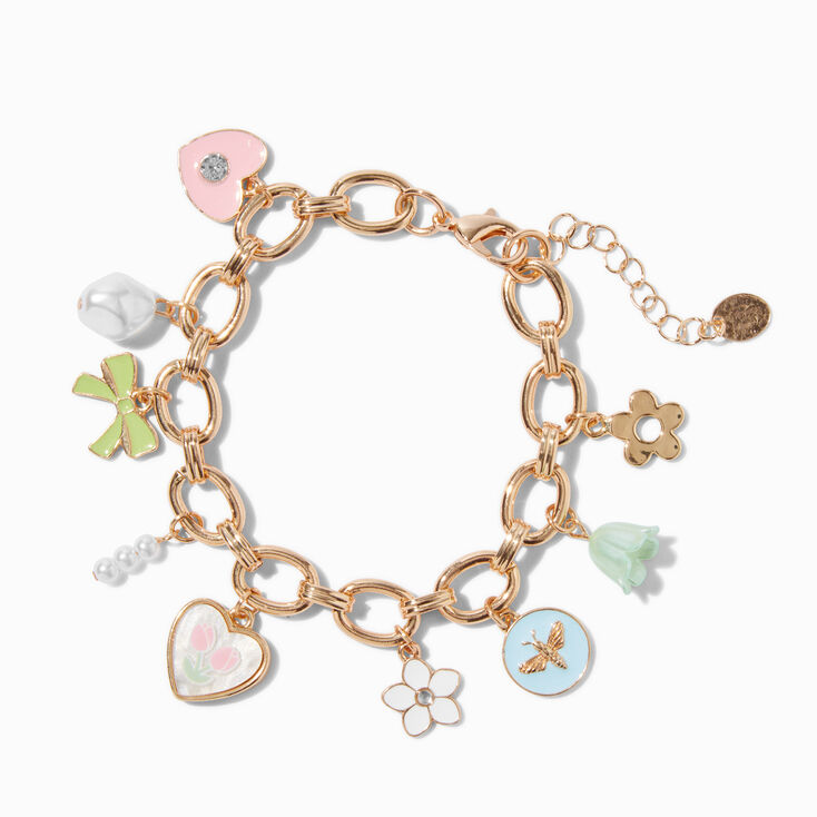 Gold-tone Spring Charm Bracelet,
