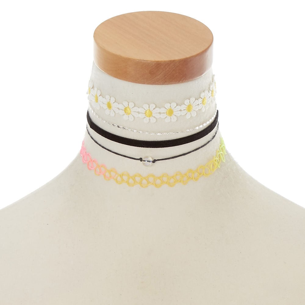 Assorted Daisy Tattoo Choker Set 5 Pack
