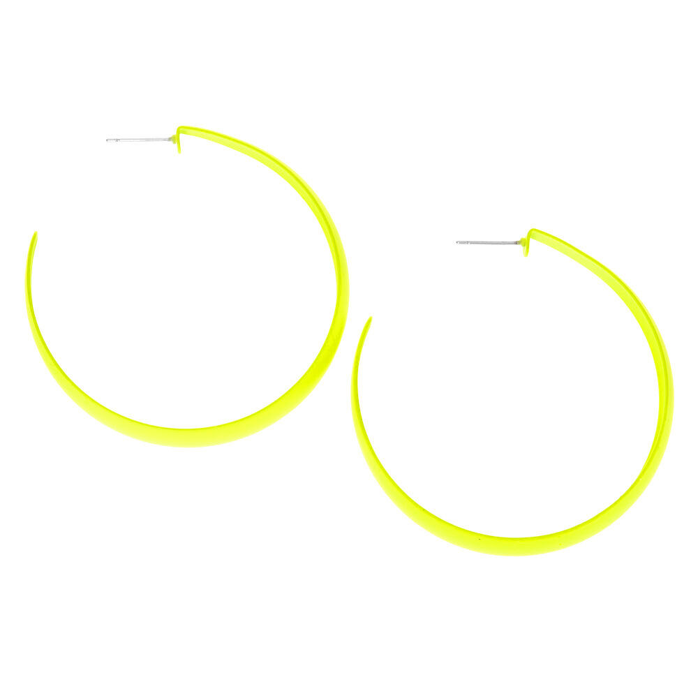 Bright yellow hoop earrings discount