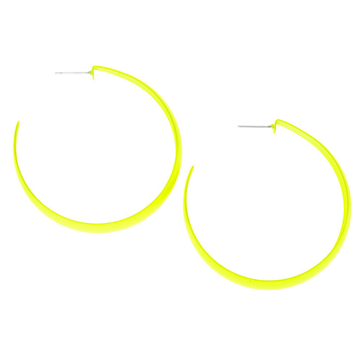 neon yellow hoop earrings