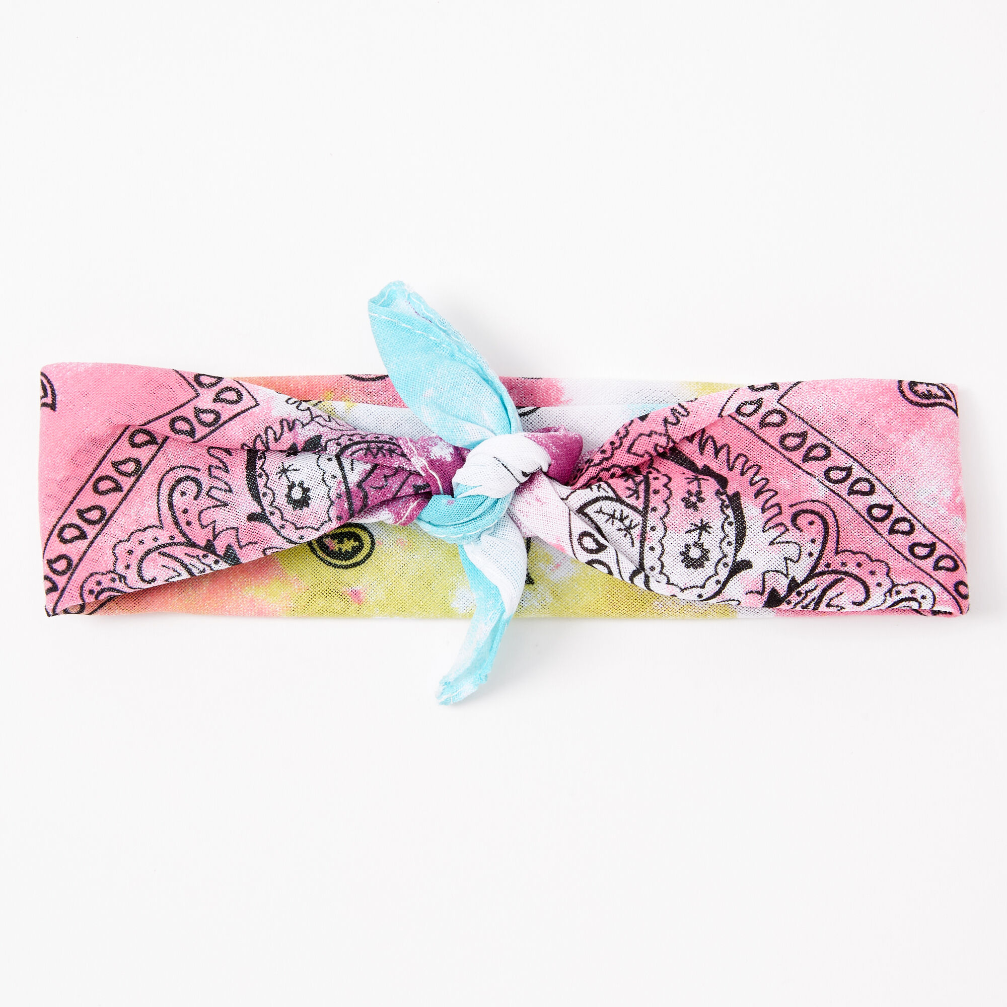 Claire's Club Rainbow Tie Dye Paisley Bandana Headwrap,