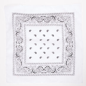 Paisley Bandana Headwrap - White,