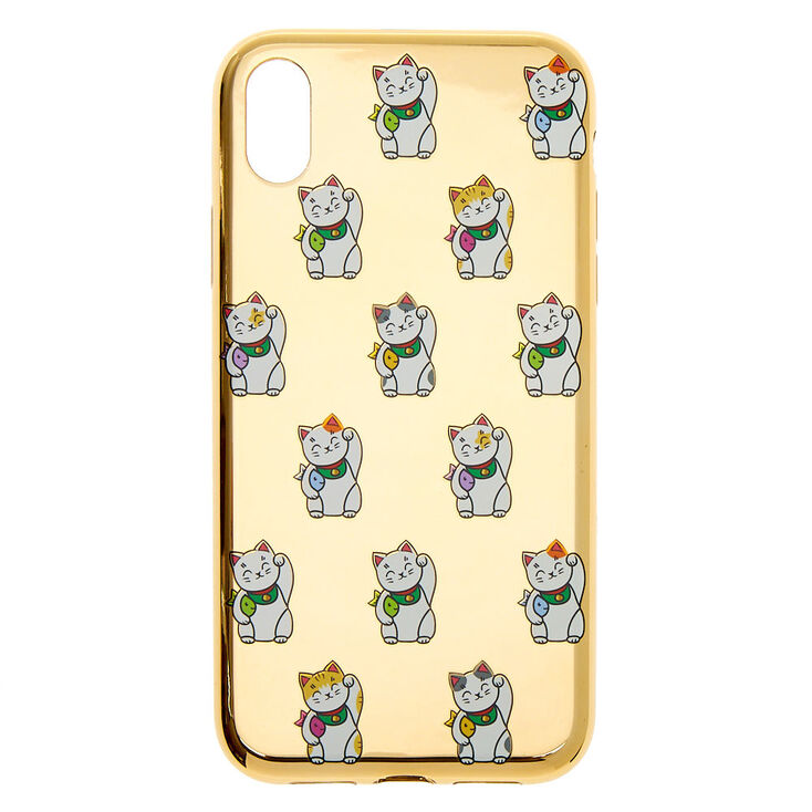 Gold Lucky Cat Phone Case - Fits iPhone XR,