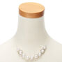 Silver-Tone Imitation Pearl Circle Statement Necklace,