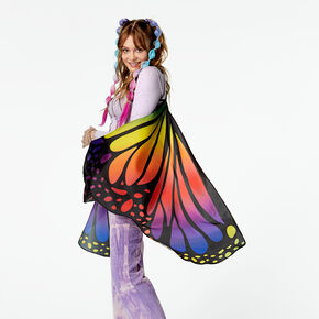 Cape ailes de papillon monarque arc-en-ciel,