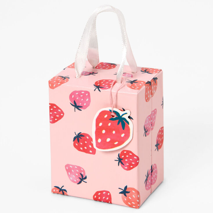 Pink Strawberry Print Earring Gift Box,