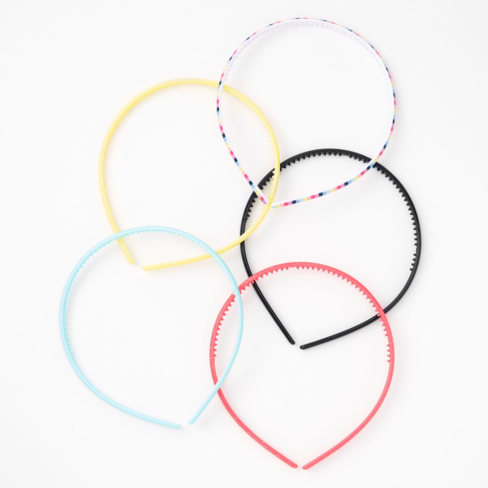 Claire's Club Printed & Pastel Headband Set - 5 Pack,