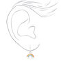 Sterling Silver 0.5&quot; Rainbow Drop Earrings,