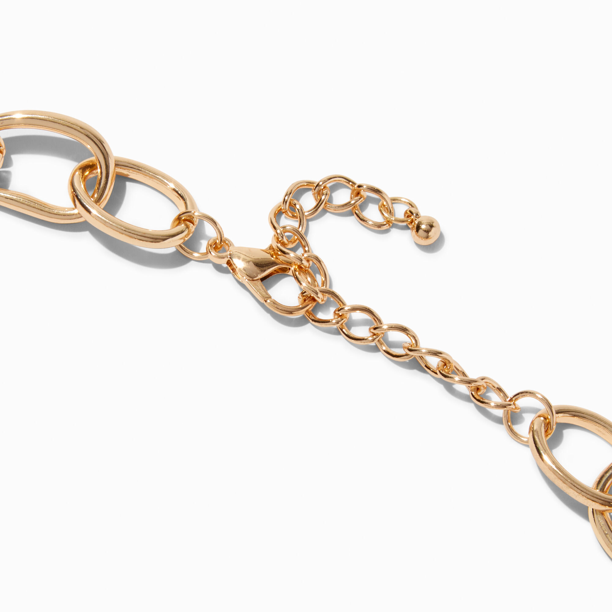 Collier de chaîne épaisse organique couleur dorée,